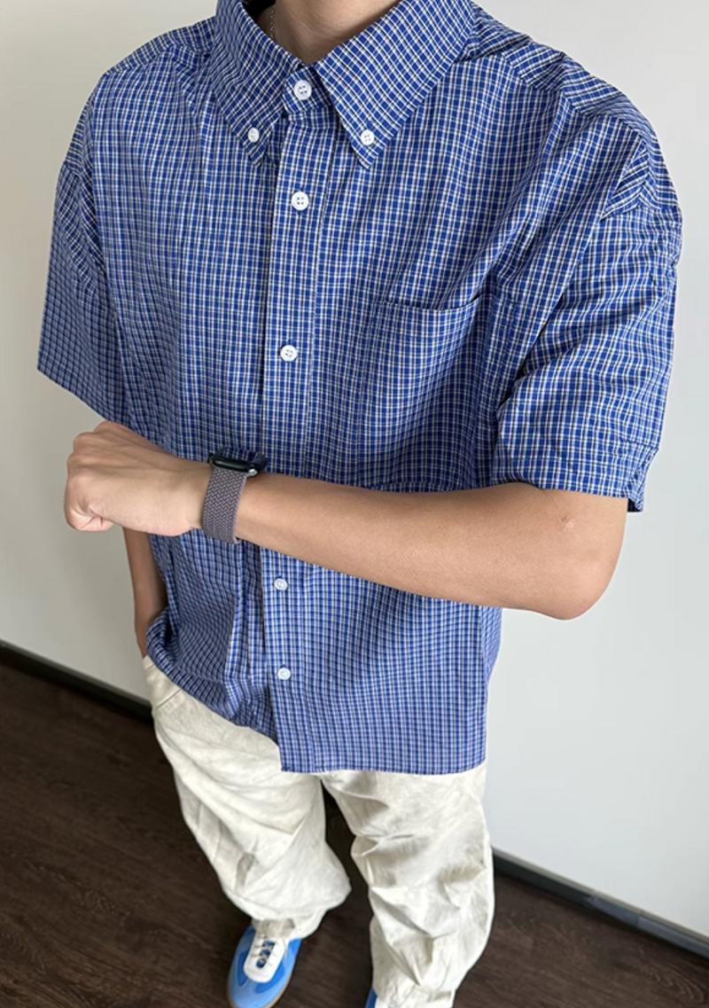American casual retro check shirt N5527