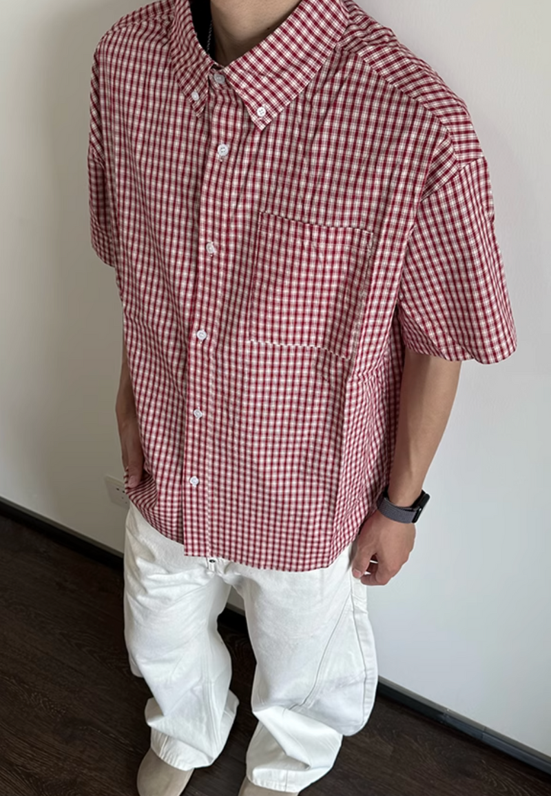 American casual retro check shirt N5527