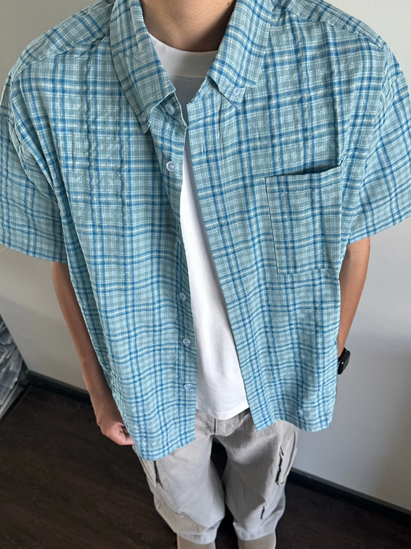 American casual retro check shirt N5527