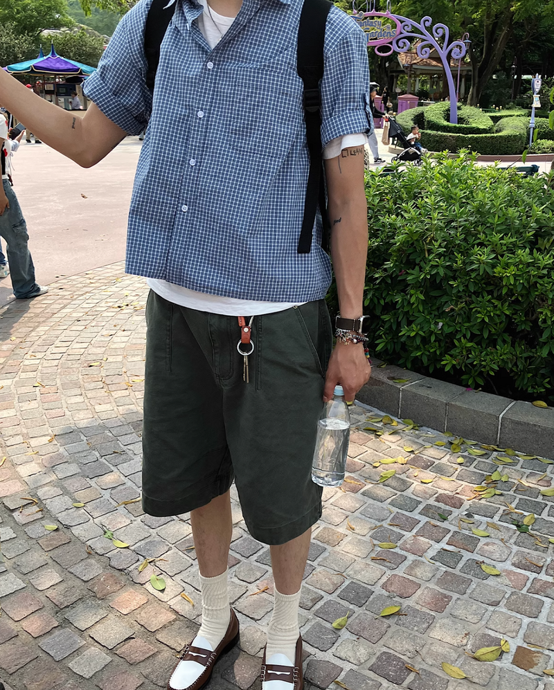 Roll-up check shirt N5529