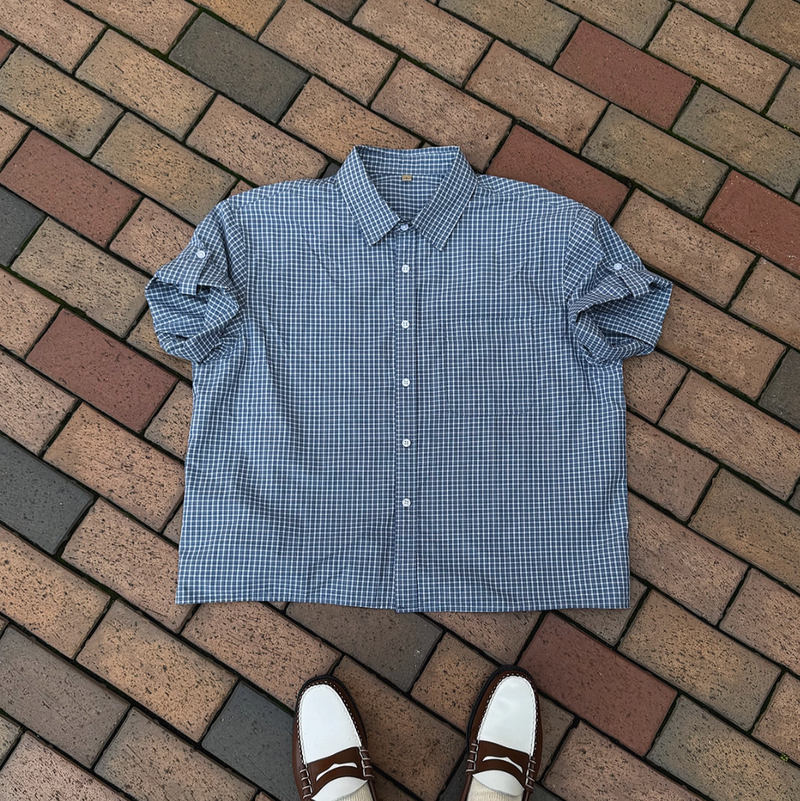 Roll-up check shirt N5529
