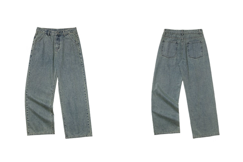 Distressed retro wide jeans N5534