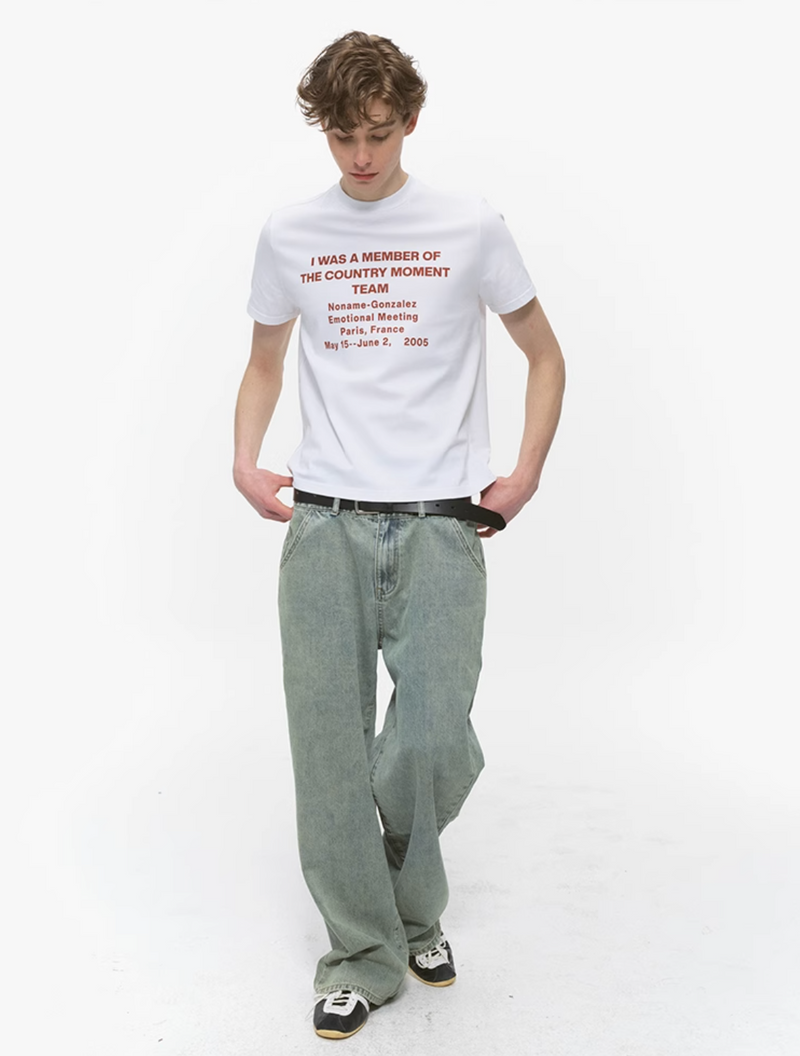Distressed retro wide jeans N5534
