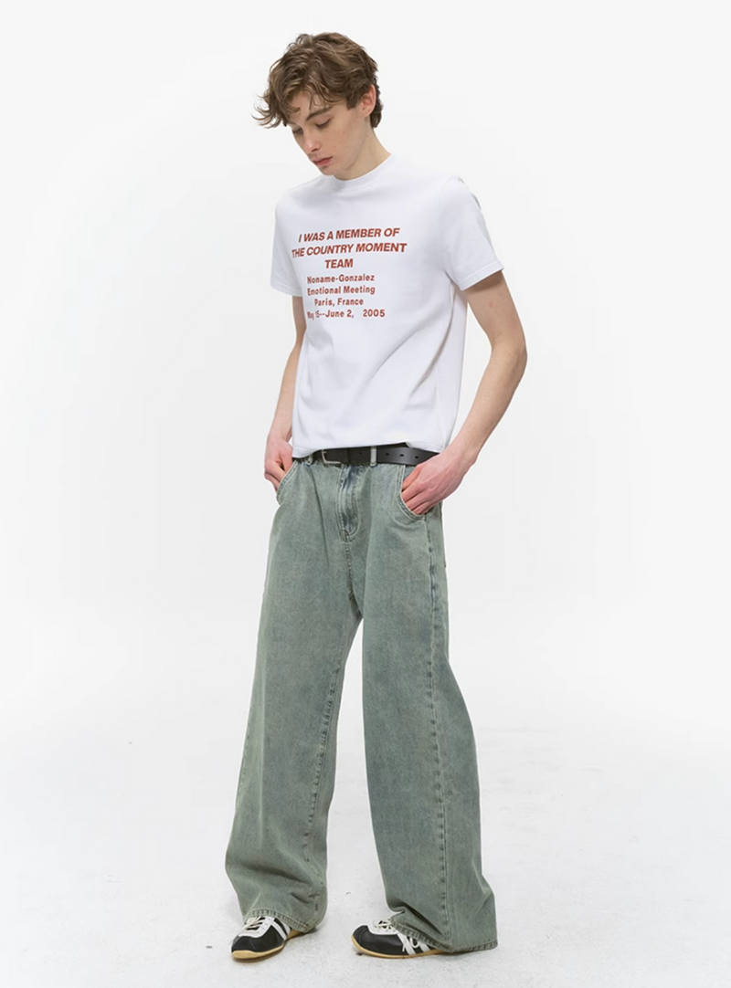 Distressed retro wide jeans N5534