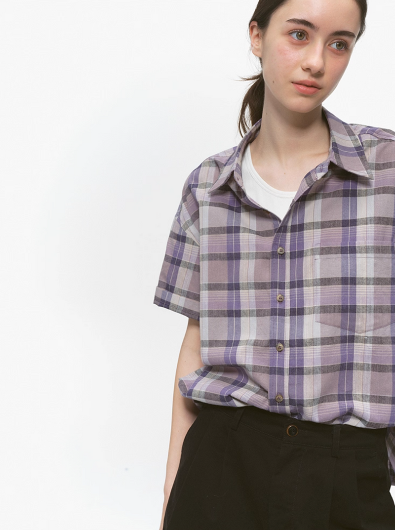 Purple Check Shirt N5537