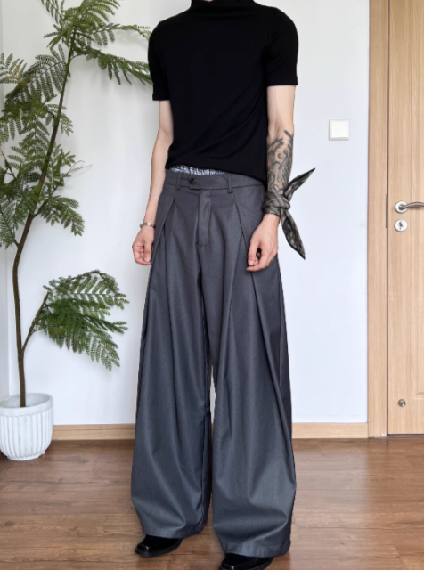 3D pleated pants N5561
