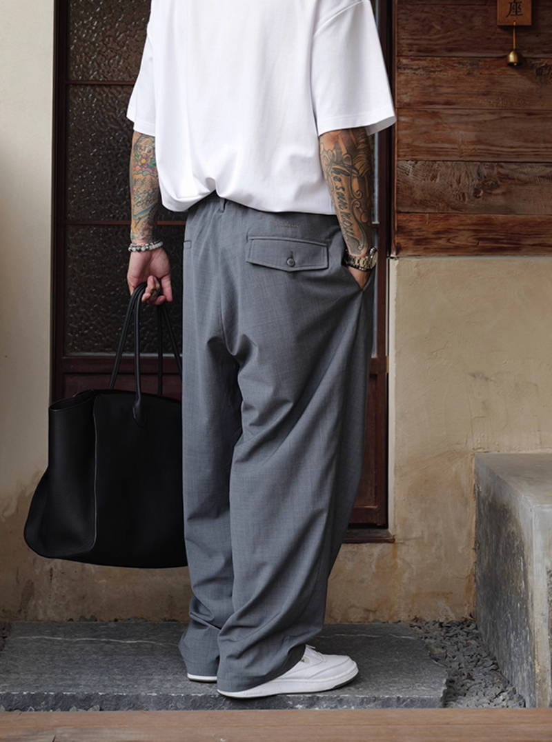Double pleated casual pants N5551