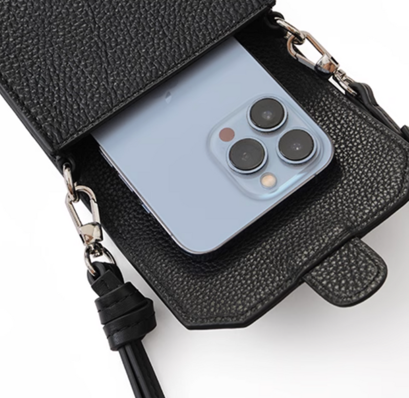 牛革 ミニマル レザーサコッシュ スマホショルダー / Leather sacoche   N5573