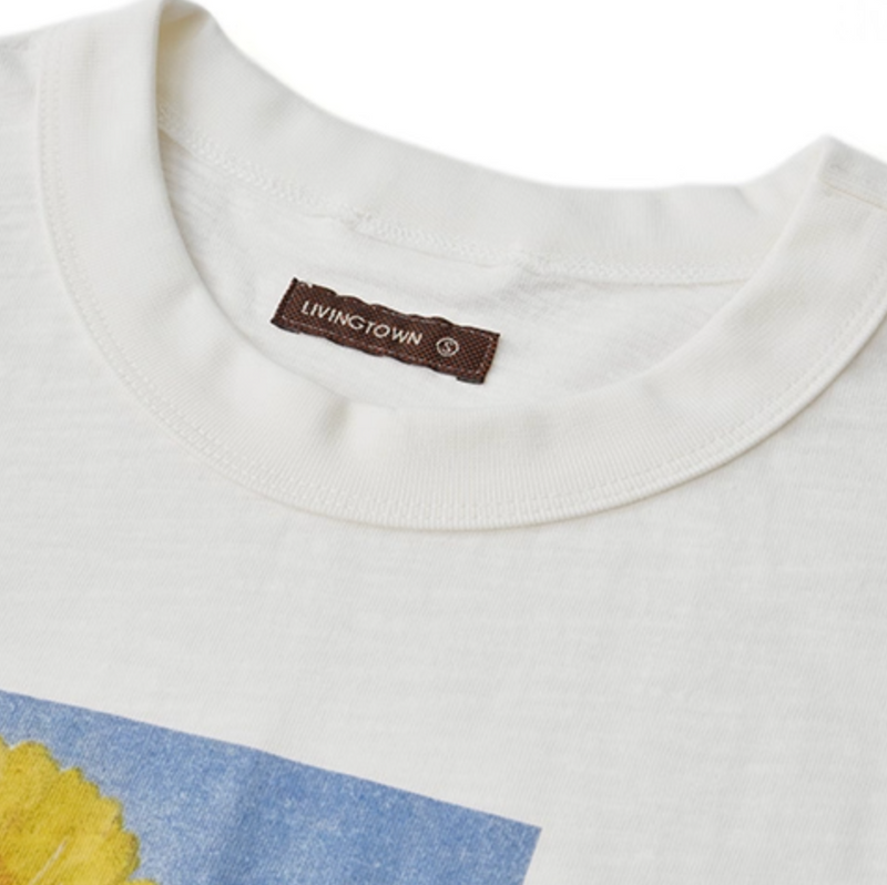 フラワーフォト グラフィックプリント 半袖Tシャツ / Flower Print  T-shirt   N5574