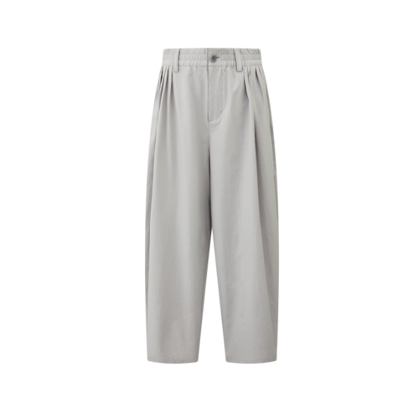 軽量 ワイドタック ナイロン バルーンパンツ / Light grey wide leg pants   N5576