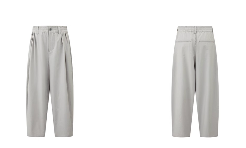 軽量 ワイドタック ナイロン バルーンパンツ / Light grey wide leg pants   N5576