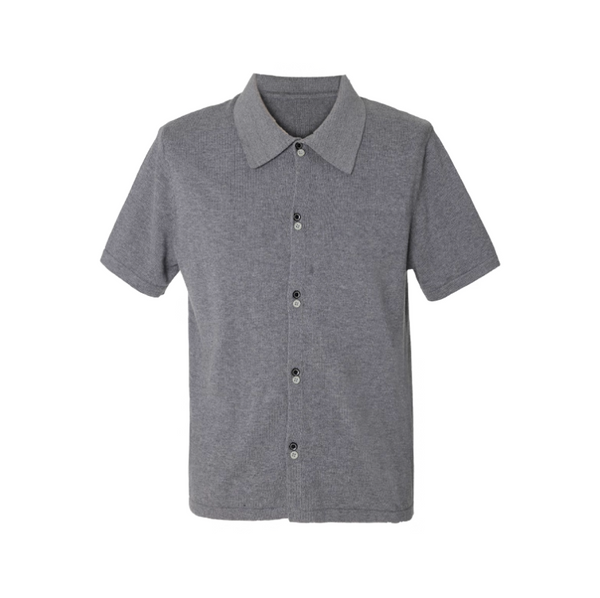 フルオープン・ニットポロ / knit cardigan shirt   N5600