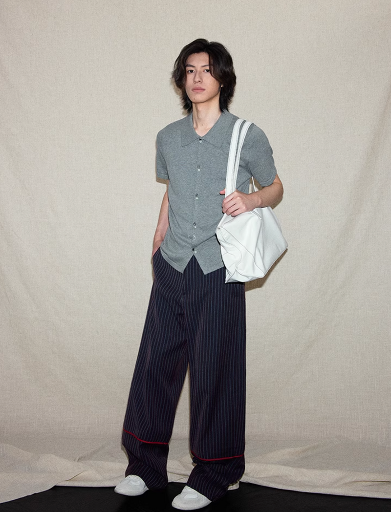フルオープン・ニットポロ / knit cardigan shirt   N5600