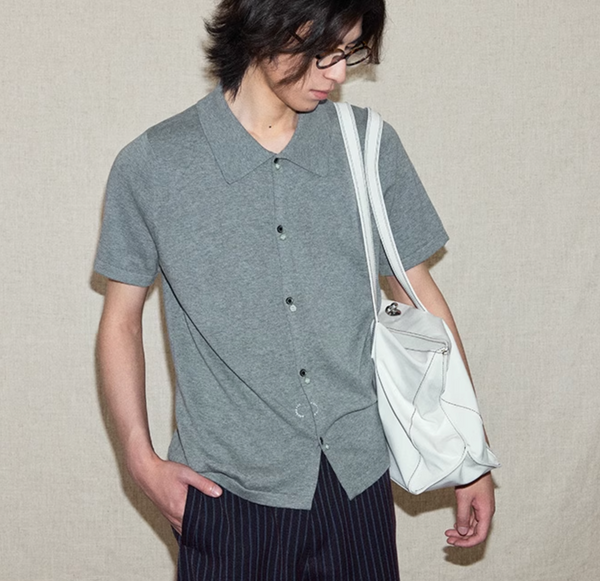 フルオープン・ニットポロ / knit cardigan shirt   N5600