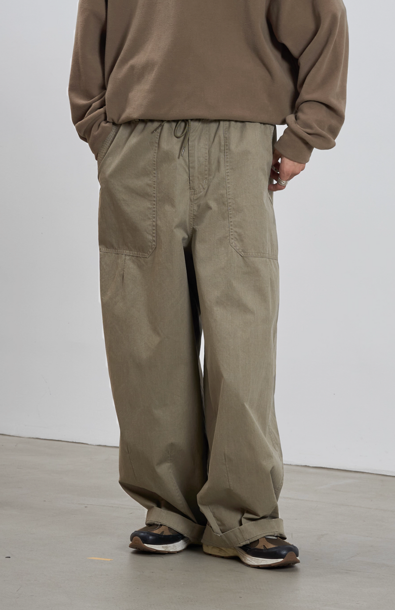 ドローストリング・ベイカーワイドパンツ / Washed pants   N5608