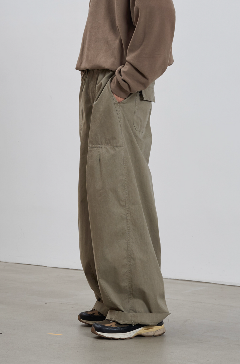 ドローストリング・ベイカーワイドパンツ / Washed pants   N5608