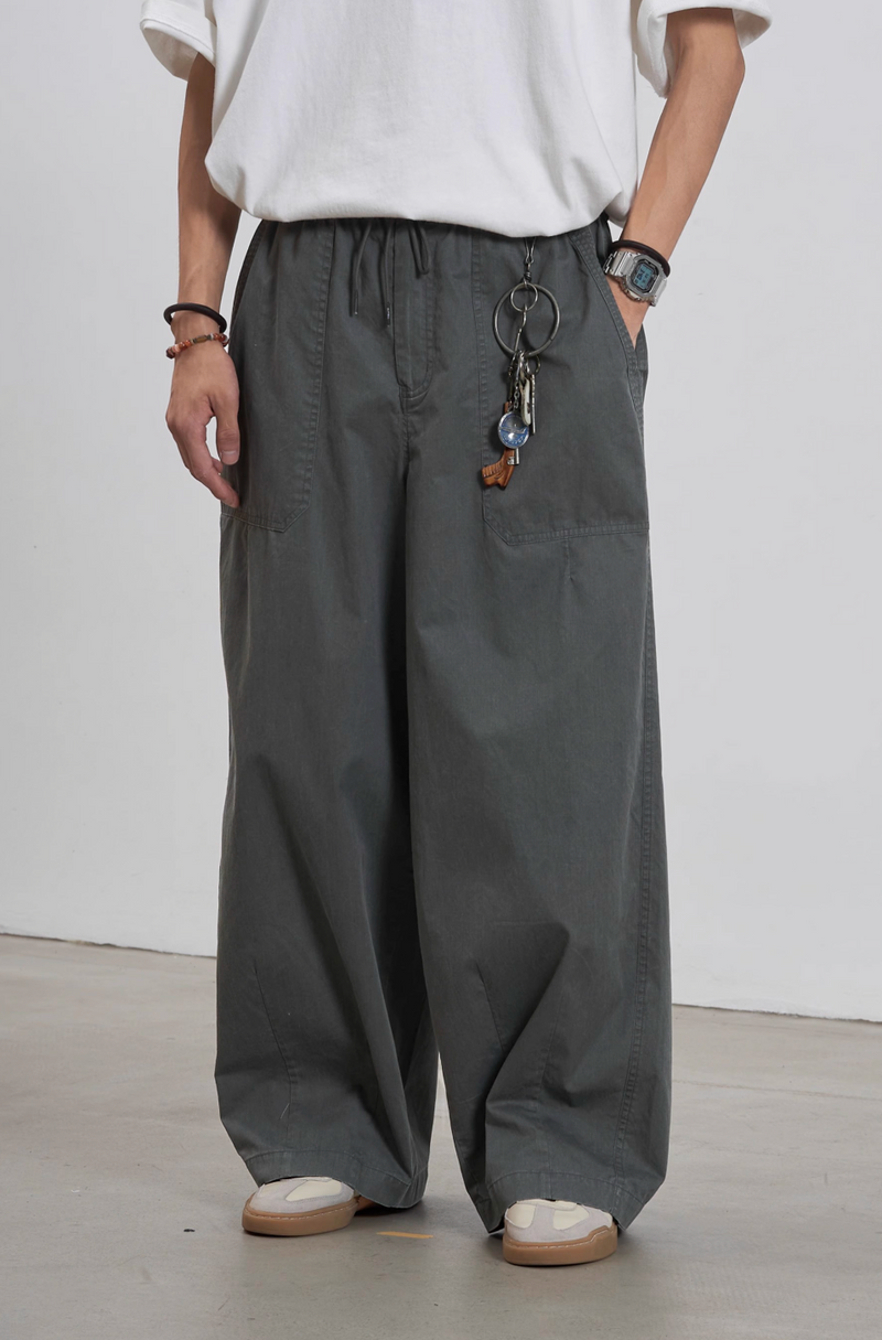 ドローストリング・ベイカーワイドパンツ / Washed pants   N5608