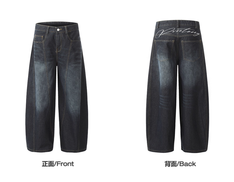 Dark Blue Over-Wide Dame Pants N5625