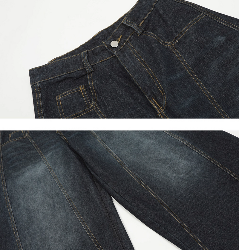Dark Blue Over-Wide Dame Pants N5625