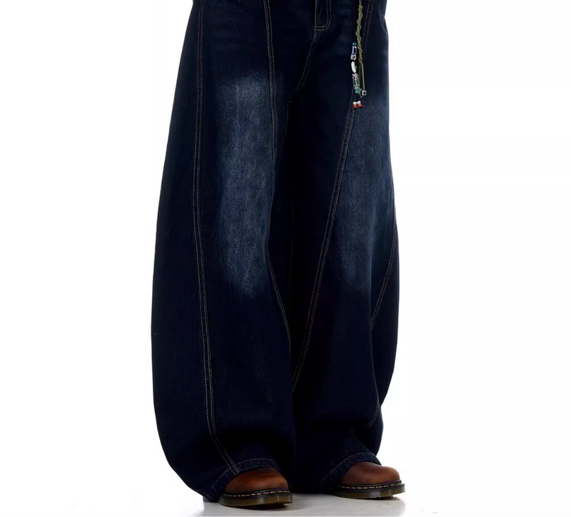 Dark Blue Over-Wide Dame Pants N5625