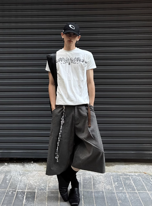 Cropped Half-Wide Pants N5679