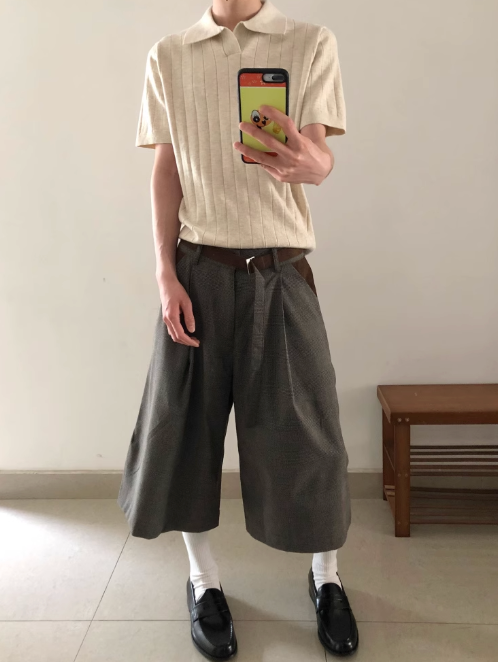 クロップドハーフワイドパンツ  N5679