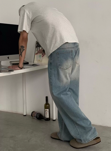 ヴィンテージウォッシュ・ライトブルーストレートデニム N5666