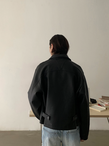 ミニマル・ジップアップ レザージャケット N5688