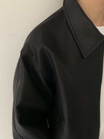 ミニマル・ジップアップ レザージャケット N5688