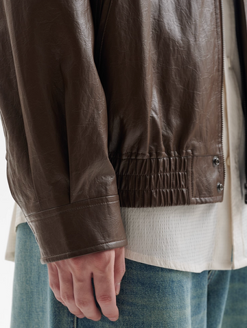 ペーパーライク・テクスチャーレザージャケット N5692