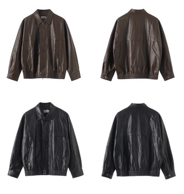 ペーパーライク・テクスチャーレザージャケット N5692