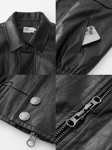 ペーパーライク・テクスチャーレザージャケット N5692