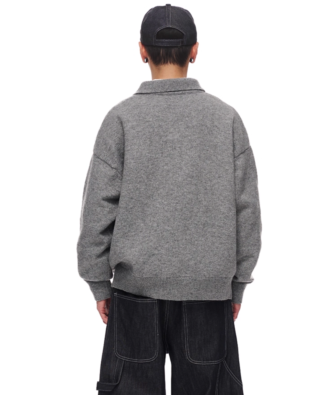 Soft Wool Long-Sleeve Skipper Polo Shirt   N5726