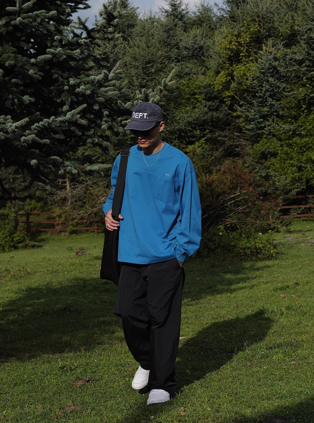 コットン刺繍ポケット ルーズロングTシャツ  N5743