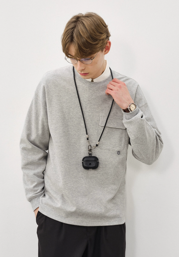 異素材ポケット ワッフルビッグロンT N5820