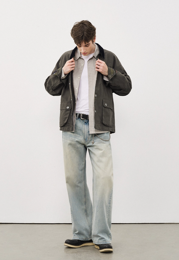コーデュロイ襟 裏地付きハンティングジャケット N5844