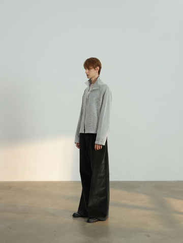 デザインハイネック ポンチストライプシャツ N5899