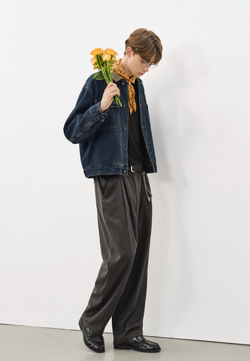 裏地付きコーデュロイ襟デニムジャケット N5931