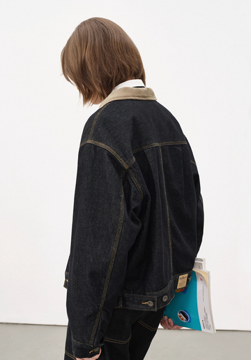裏地付きコーデュロイ襟デニムジャケット N5931