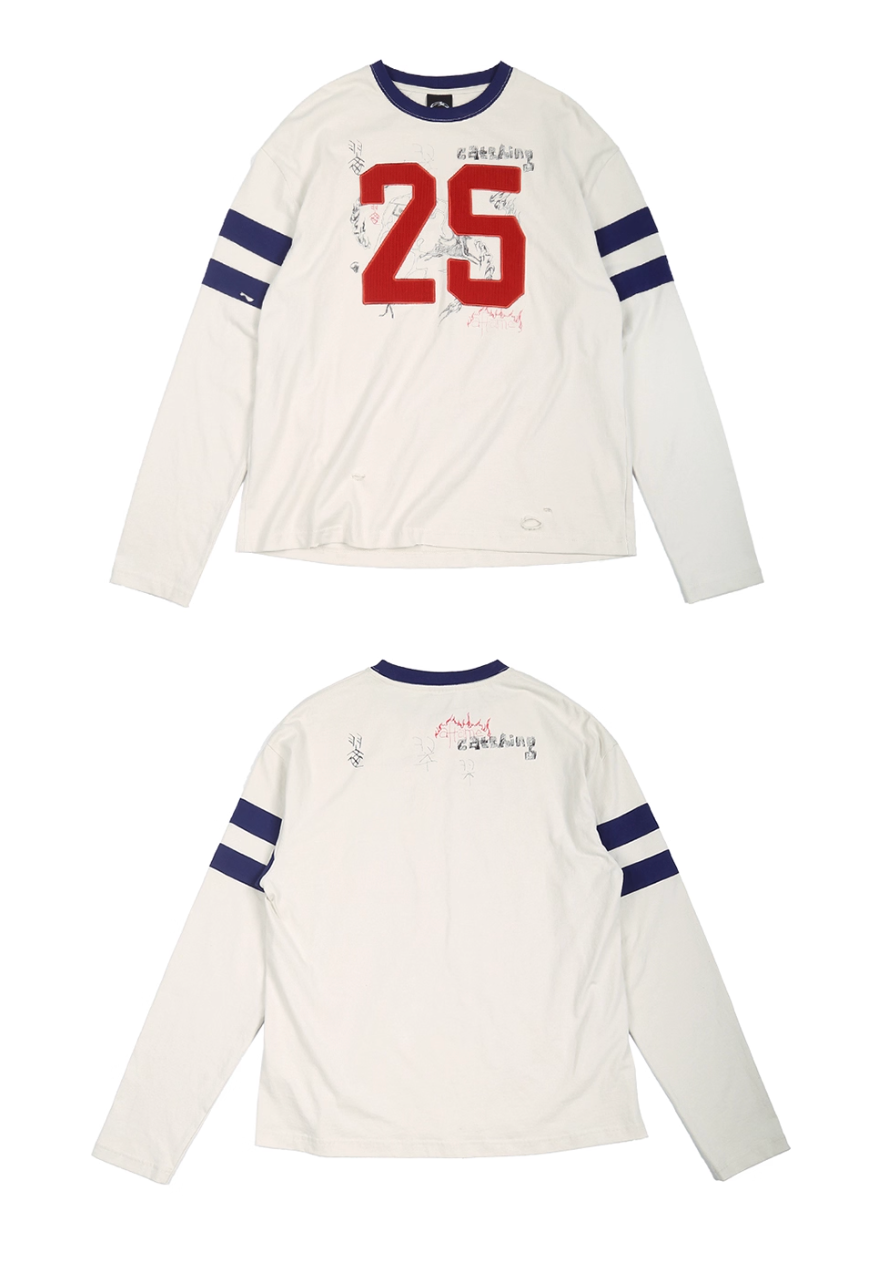ヴィンテージナンバリングフットボールTシャツ　N5979