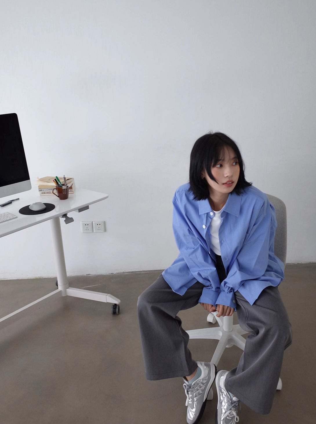 ディープツータック・ワイドストレートスラックス　N5963