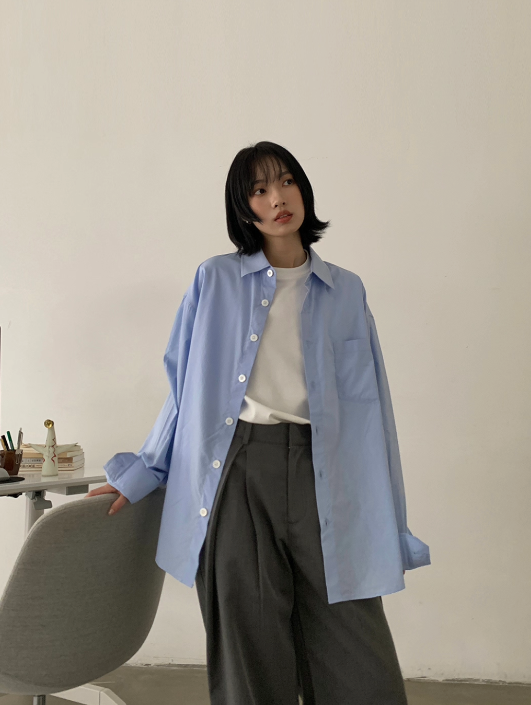 極上の肌触り。「とろみ」ビッグシャツ N5967