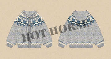 トグルボタン・フェアアイルニットパーカー N6059