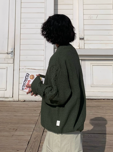 スリーブケーブル・テクスチャーニット N6060