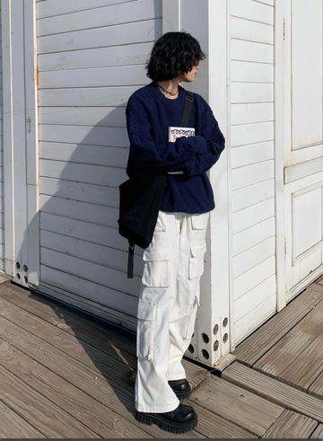 スリーブケーブル・テクスチャーニット N6060