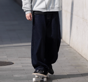 ワンウォッシュ・スーパーワイドストレートデニム N6069