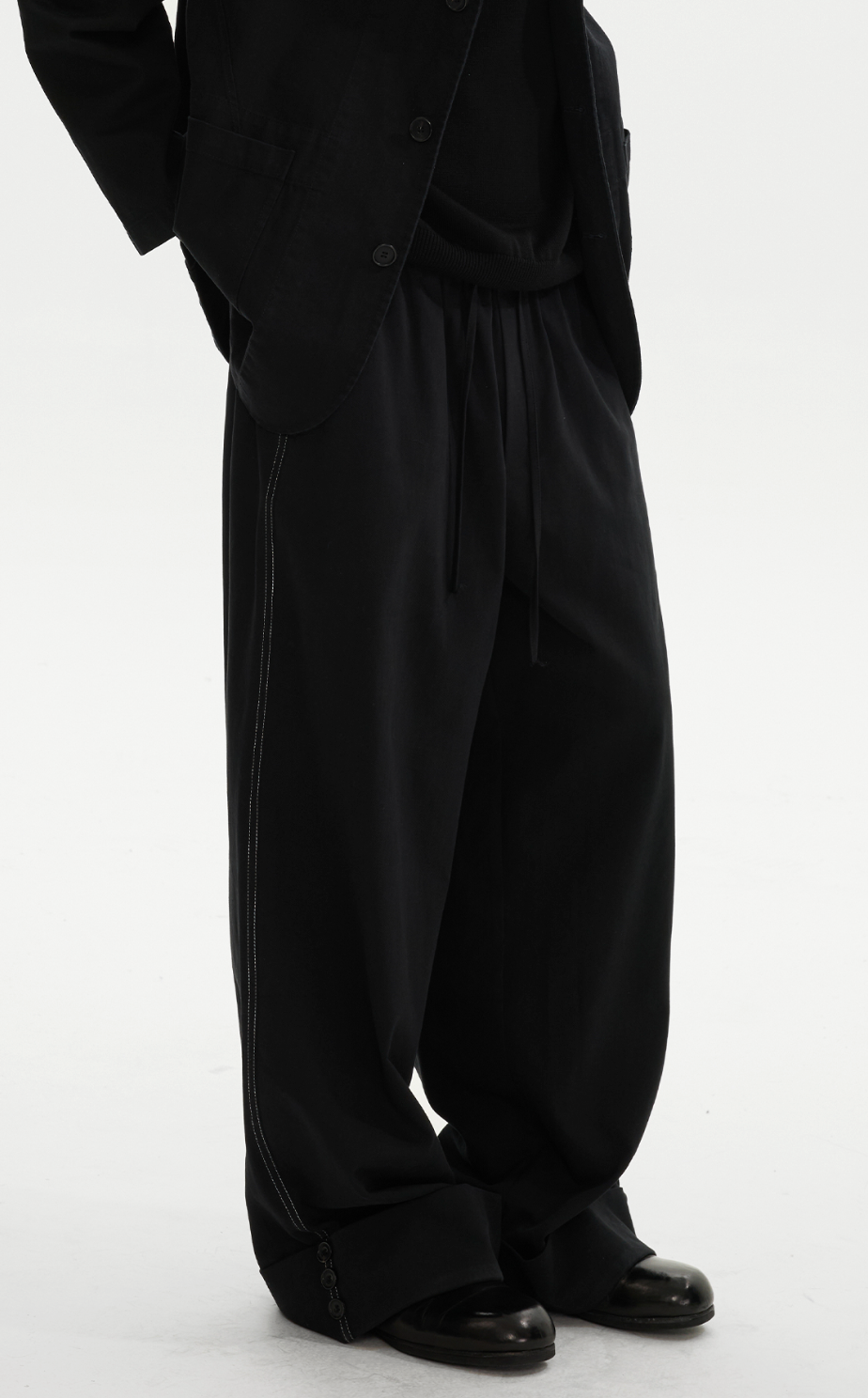 テンセルブレンド・ディープカフ・ワイドトラウザーズ　N6102