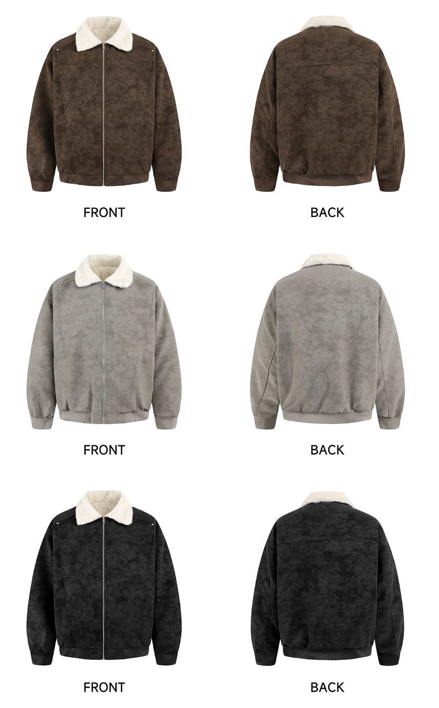 ボアカラー・フェイクスエード・パデッドブルゾン N6114