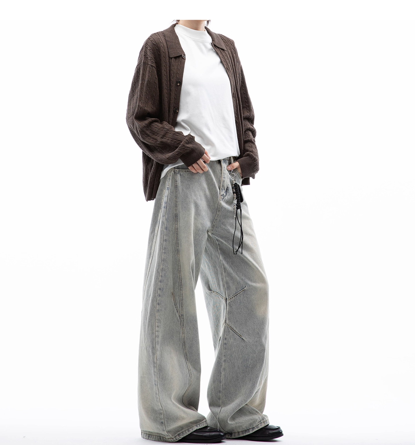 ウォッシュドワイドストレートデニム N6115