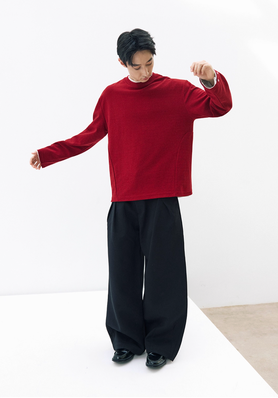 310Gヘビーウェイト・Aライン・プリーツトラウザーズ　N6125